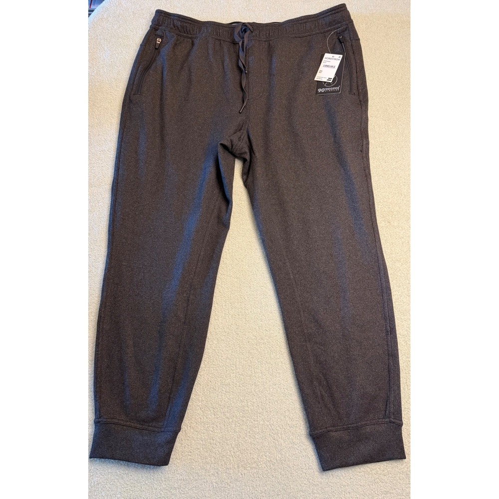 90 Degree by Reflex Mens XXL Ultra Melange Fleece Jogger Black PFM76469